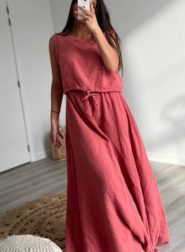JOLIE - Ensemble top + rok terracotta